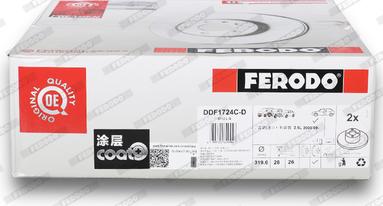 Ferodo DDF1724C-D - Bremžu diski www.autospares.lv