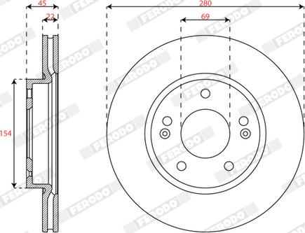 Ferodo DDF3056C - Bremžu diski www.autospares.lv