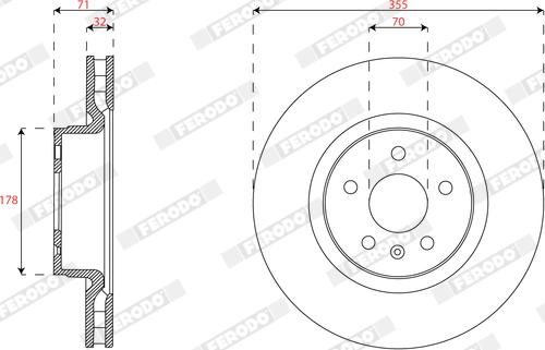 Ferodo DDF3013C-1 - Bremžu diski www.autospares.lv