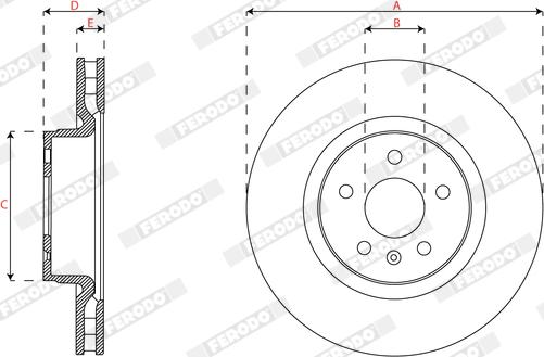 Ferodo DDF3013C-1 - Bremžu diski www.autospares.lv