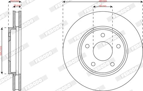 Ferodo DDF2908C - Bremžu diski www.autospares.lv