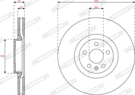 Ferodo DDF2979C-1 - Bremžu diski www.autospares.lv