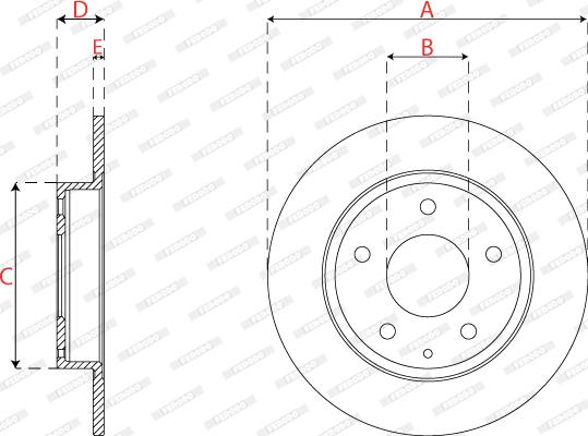 Ferodo DDF2533C - Bremžu diski www.autospares.lv