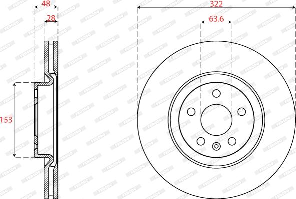 Ferodo DDF2693C - Bremžu diski www.autospares.lv