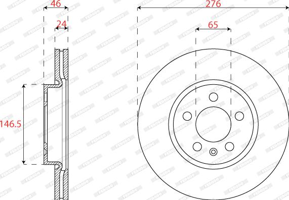 Ferodo DDF2664C - Bremžu diski www.autospares.lv