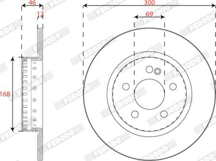 Ferodo DDF2665VC-1 - Bremžu diski www.autospares.lv