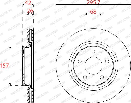 Ferodo DDF2099C - Bremžu diski www.autospares.lv