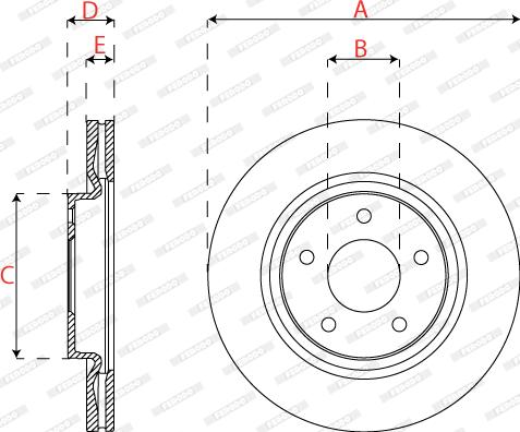 Ferodo DDF2099C - Bremžu diski www.autospares.lv