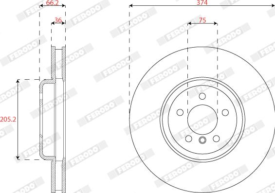 Ferodo DDF2042LC-1 - Bremžu diski www.autospares.lv