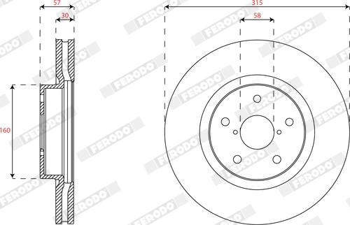 Ferodo DDF2168C-1 - Bremžu diski www.autospares.lv