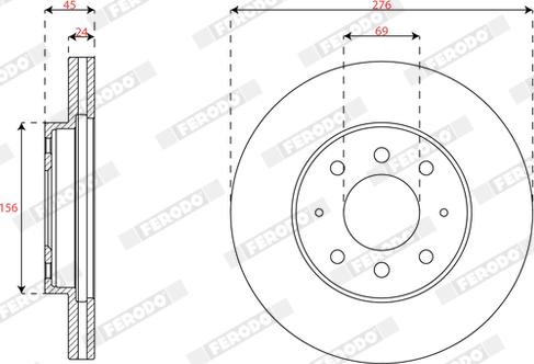 Ferodo DDF2163 - Bremžu diski www.autospares.lv