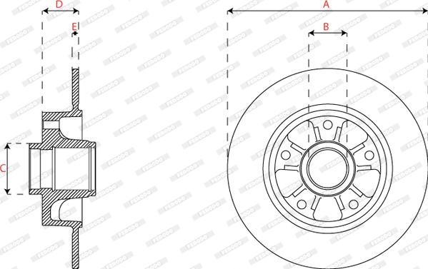 Ferodo DDF2824C-1 - Bremžu diski www.autospares.lv