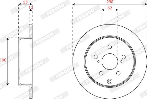 Ferodo DDF2307C - Bremžu diski www.autospares.lv