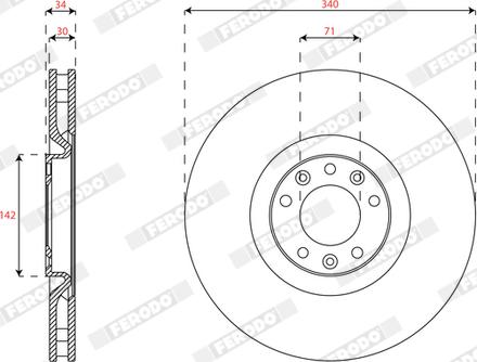 Ferodo DDF2211C-1 - Bremžu diski www.autospares.lv