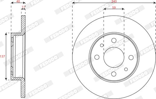 Ferodo DDF2218C - Bremžu diski www.autospares.lv