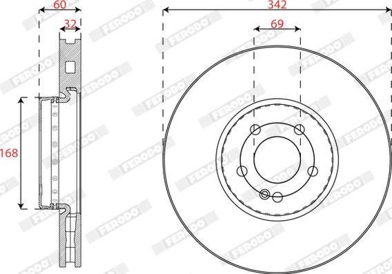 Ferodo DDF2713VC-1 - Bremžu diski www.autospares.lv