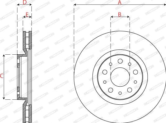 Ferodo DDF2776C - Bremžu diski www.autospares.lv