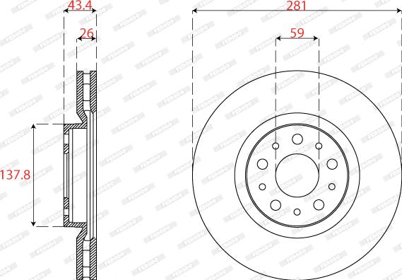 Ferodo DDF2776C - Bremžu diski www.autospares.lv