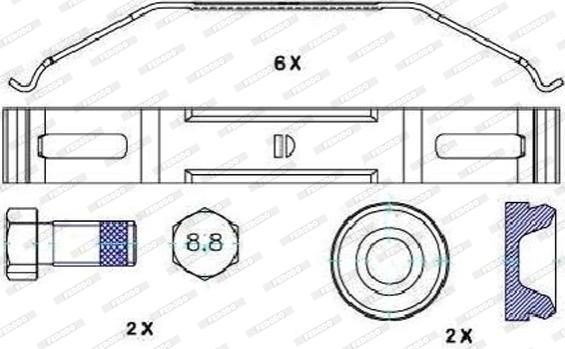 Ferodo FAC166 - Piederumu komplekts, Disku bremžu uzlikas www.autospares.lv