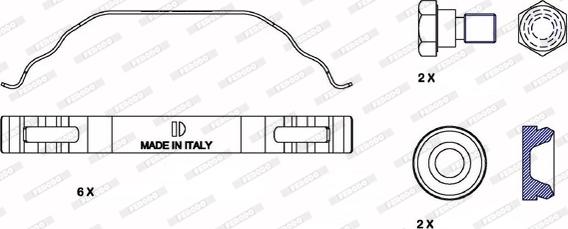 Ferodo FAC173 - Piederumu komplekts, Disku bremžu uzlikas www.autospares.lv