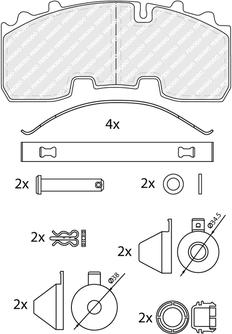 Ferodo FCV4583B - Bremžu uzliku kompl., Disku bremzes www.autospares.lv