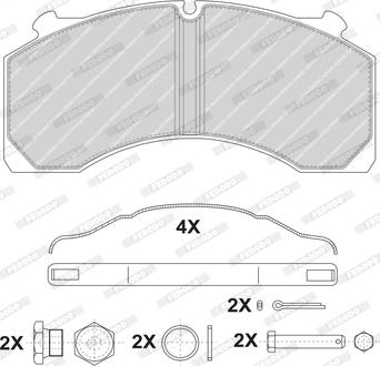 Ferodo FCV4352B - Bremžu uzliku kompl., Disku bremzes www.autospares.lv