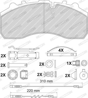 Ferodo FCV4374BFE - Bremžu uzliku kompl., Disku bremzes www.autospares.lv