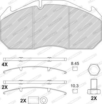 Ferodo FCV1086B - Bremžu uzliku kompl., Disku bremzes www.autospares.lv