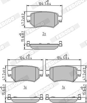 Ferodo FDB4944 - Bremžu uzliku kompl., Disku bremzes www.autospares.lv