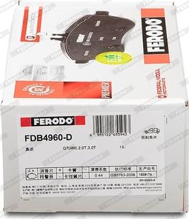 Ferodo FDB4960-D - Bremžu uzliku kompl., Disku bremzes www.autospares.lv