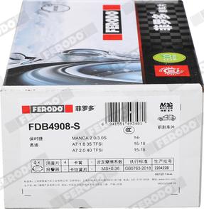 Ferodo FDB4908-S - Bremžu uzliku kompl., Disku bremzes www.autospares.lv