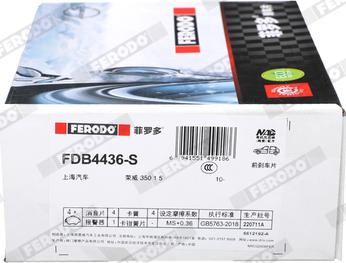 Ferodo FDB4436-S - Bremžu uzliku kompl., Disku bremzes www.autospares.lv