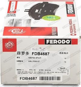 Ferodo FDB4687 - Bremžu uzliku kompl., Disku bremzes www.autospares.lv