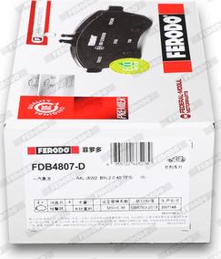 Ferodo FDB4807-D - Bremžu uzliku kompl., Disku bremzes www.autospares.lv