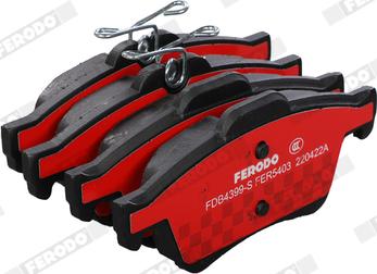 Ferodo FDB4399-S - Тормозные колодки, дисковые, комплект www.autospares.lv