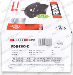 Ferodo FDB4393-D - Тормозные колодки, дисковые, комплект www.autospares.lv