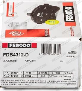 Ferodo FDB4312-D - Bremžu uzliku kompl., Disku bremzes www.autospares.lv