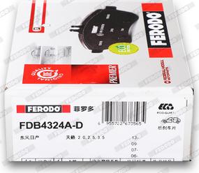 Ferodo FDB4324A-D - Тормозные колодки, дисковые, комплект www.autospares.lv