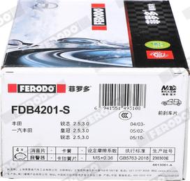 Ferodo FDB4201-S - Bremžu uzliku kompl., Disku bremzes www.autospares.lv