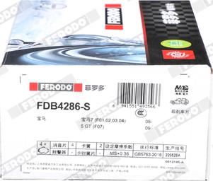 Ferodo FDB4286-S - Bremžu uzliku kompl., Disku bremzes www.autospares.lv