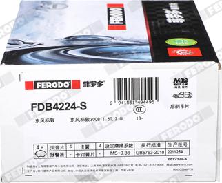 Ferodo FDB4224-S - Bremžu uzliku kompl., Disku bremzes www.autospares.lv