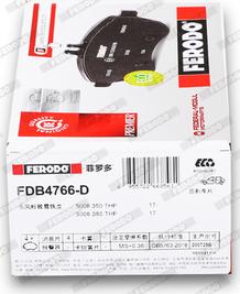 Ferodo FDB4766-D - Bremžu uzliku kompl., Disku bremzes www.autospares.lv