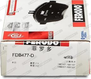 Ferodo FDB477-D - Bremžu uzliku kompl., Disku bremzes www.autospares.lv