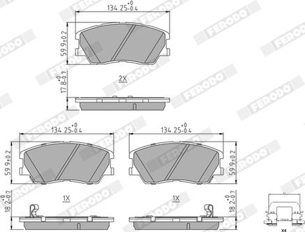 Ferodo FDB5418 - Bremžu uzliku kompl., Disku bremzes www.autospares.lv