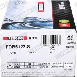 Ferodo FDB5123-S - Bremžu uzliku kompl., Disku bremzes www.autospares.lv