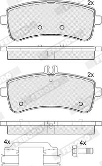 Ferodo FDB5364 - Тормозные колодки, дисковые, комплект www.autospares.lv