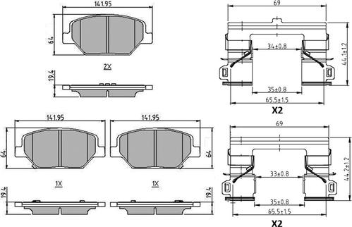 Ferodo FDB5214 - Bremžu uzliku kompl., Disku bremzes www.autospares.lv