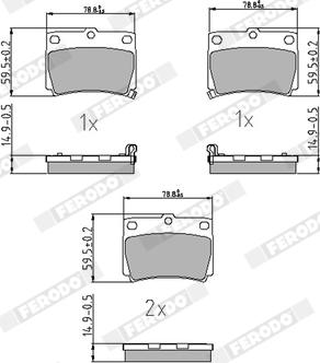 Ferodo FDB1570 - Bremžu uzliku kompl., Disku bremzes www.autospares.lv