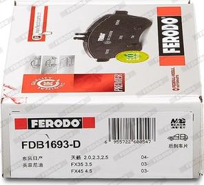 Ferodo FDB1693-D - Bremžu uzliku kompl., Disku bremzes www.autospares.lv