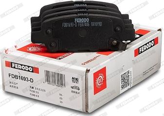 Ferodo FDB1693-D - Bremžu uzliku kompl., Disku bremzes www.autospares.lv